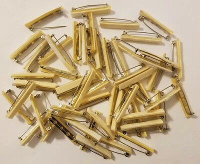 50 piezas respaldos de pasador de barra de 1,5" + tira adhesiva autoadhesiva para manualidades, pasadores de joyería Foto 1 de 3