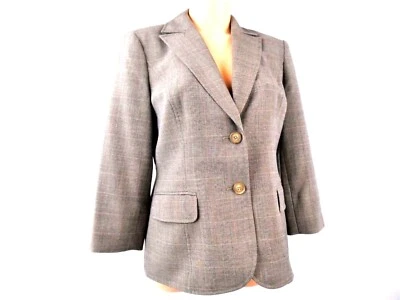 Blazer Style & Co Mujer 8 Marrón Tostado Glenn Cuadros Ventana Carrera 2 Botones Foto 1 de 4