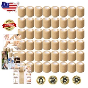 Paquete de 64 vendajes cohesivos autoadherentes de 2" x 5 yardas - cinta deportiva elástica - Imagen 1 de 8