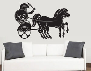 Roman Chariot Silhouette Wall Vinyl Stickers Greek Ancient Transfer Decal Mural