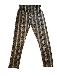 Yummie Tummie By Heather Thomson Snake Print Allie Leggings XL Brown Yoga Gym - Picture 1 of 6