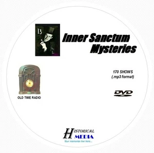 INNER SANCTUM MYSTERIES - 170 Shows Old Time Radio In MP3 Format OTR On 1 DVD - Picture 1 of 1