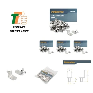 1/4 Inch Shelf Pegs, L-Shaped Bracket Shelf Pins Support, Nickel Plated Holde... - Picture 1 of 8