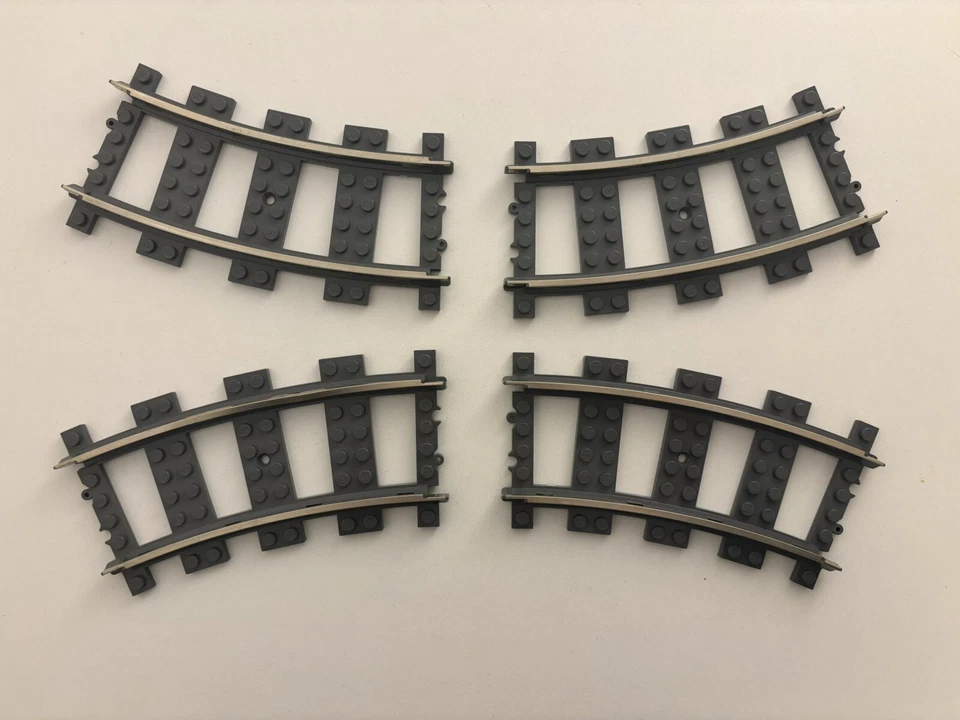 LEGO Train Track 9V Curve x4 (2867) - Gris azulado oscuro Foto 1 de 1