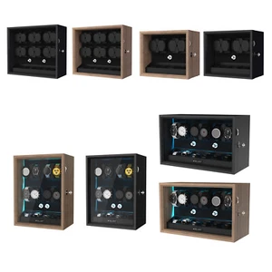 Automatic 4/6/8/12 Watch Winder Box With 4/6 Storage Box Quiet Mabuchi Motors US - Picture 1 of 17