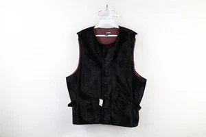 Deadstock Vintage 90s Streetwear Mens XL Velvet Velour Side Buckle Vest Jacket - Picture 1 of 15