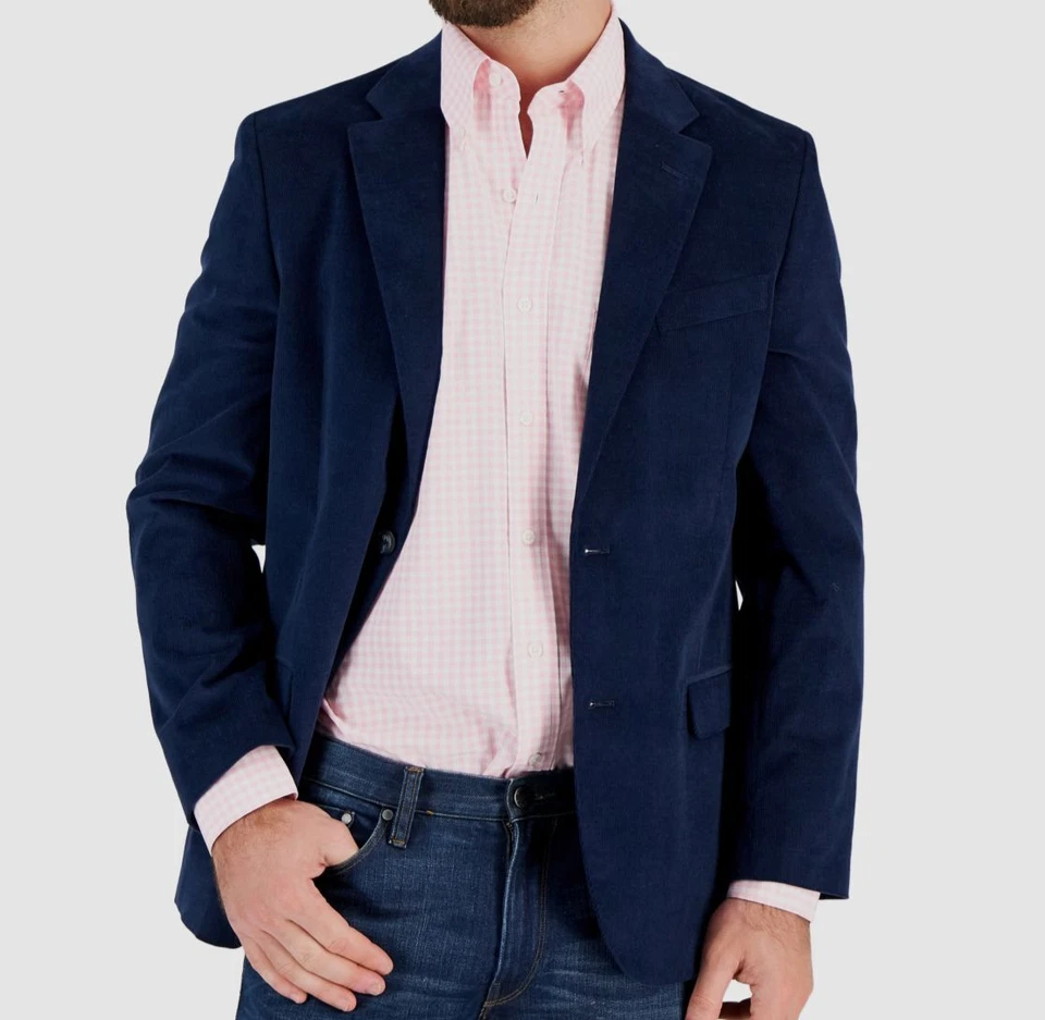 Nautica Men's 42 Long Corduroy Sport Coat Modern Fit Navy Blue