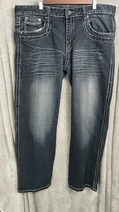 True Republic Country Jeans Mens 36x30 Denim Straight Leg Embroidery Pockets - Picture 1 of 13