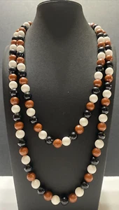 Vtg. 23.5 inch Fall Color Beaded Necklace - Picture 1 of 9