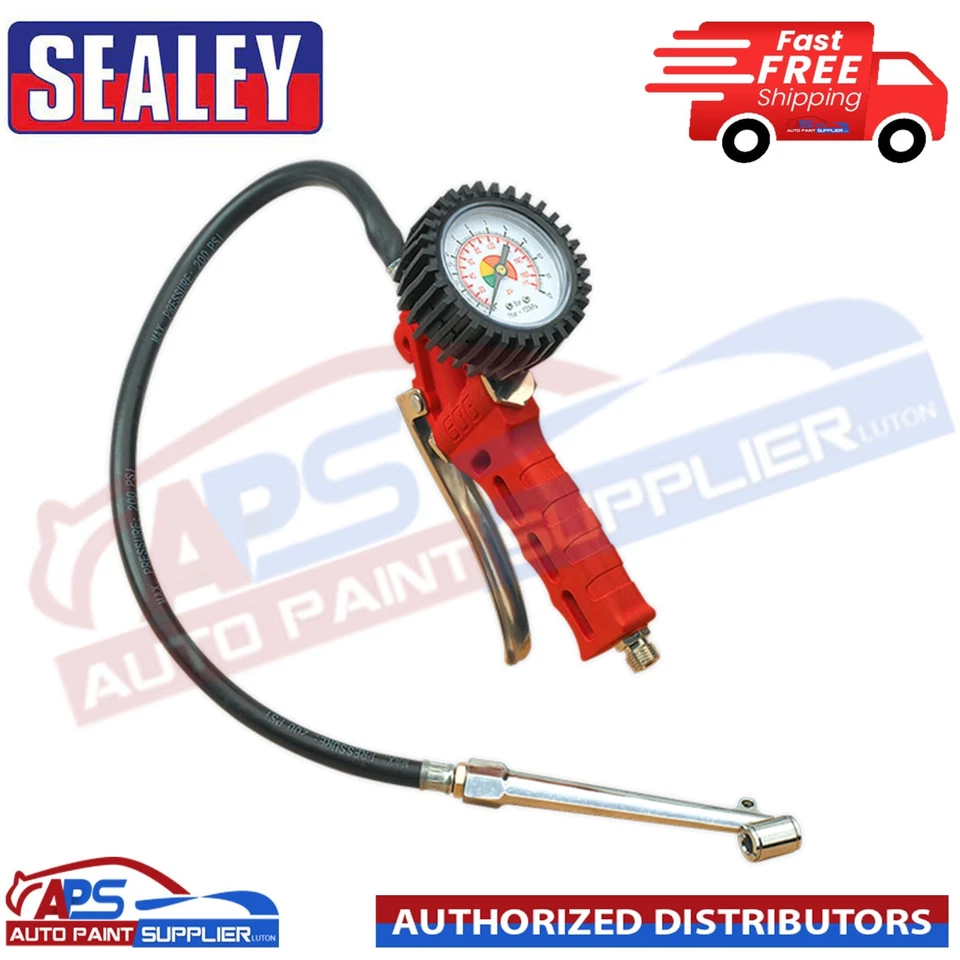 Sealey SA9312 Air Line Tyre Inflator w/ Twin Push-On Connector - Image 1 of 1