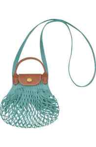 Longchamp Le Pliage Filet Knit Mesh XS Handel Bag Crossbody ~NWT~ Lagoon