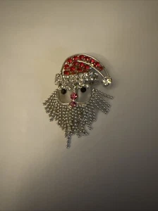 Santa Claus Vintage Unique Rhinestone Brooch Pin 2" - Picture 1 of 2