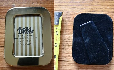 玻色素纯色黄铜相框 2.5 英寸 x 3.5 英寸照片防污手工抛光 — 第 1/2 张图片