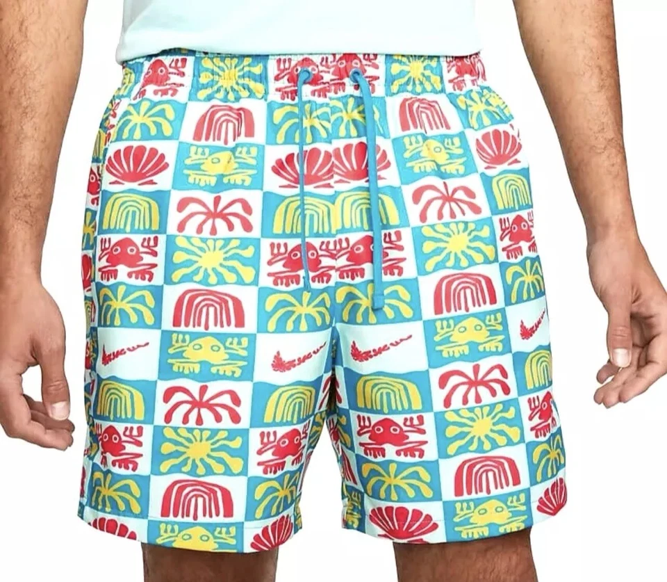 Nike Sportswear Woven Flow Shorts Size Small DR9845-392 Multi-Color Lined