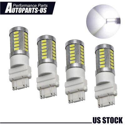 4PCS 3157 3457 3057 Signal 33SMD Backup Reverse Tail Turn LED Light Bulb white - Image 1 of 4