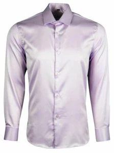 MENS SATIN SHIRT WEDDING DRESS FORMAL SMART SILKY FEEL LONG SLEEVES £17.99(422) - Picture 1 of 3