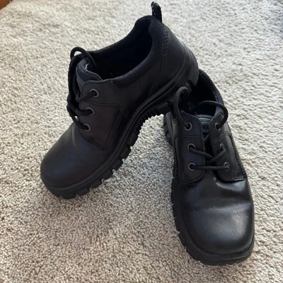 Ecco 3DS Black Leather Lace Up Sneakers Shoes Size 34 /  US Size 3 Chunky Soles  - Image 1 of 4