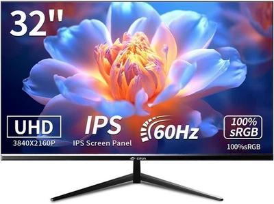 32 Inch 4K UHD IPS Monitor, 3840×2160, 60Hz, 100% sRGB, AMD FreeSync, Eye-Care T - Image 1 of 4