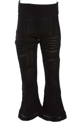 STELLA MCCARTNEY BLACK CROCHET FLARED PANTS SMALL - Image 1 of 4