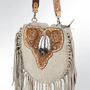 AD American Darling Large Crossbody Full Grain Genuine Leather Western Women - Picture 1 of 5