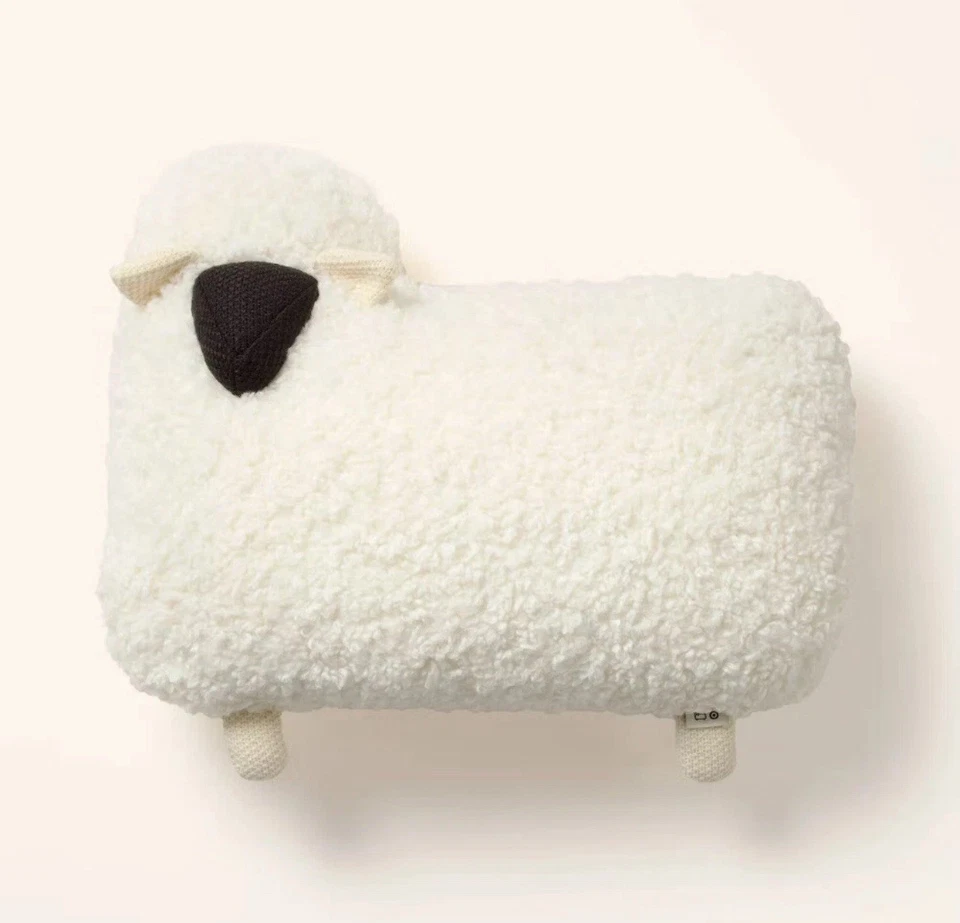Woolrich X Target Sheep Shaped Throw 15" " Pillow Lamb Cream White Black