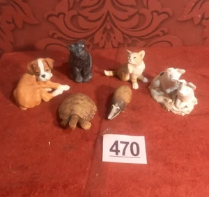 Vintage Animal Figurines pottery clay coal resin - english and canadian made - Picture 1 of 7