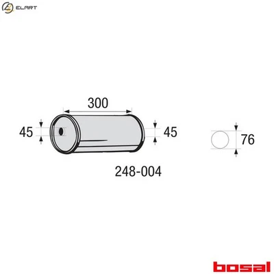 CENTRE MUFFLER UNIVERSAL 248-004 - Image 1 of 4