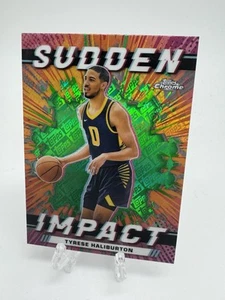 2023-24 Topps Chrome Tyrese Haliburton Sudden Impact Topps Refractor #SI15 Pacer - Picture 1 of 2