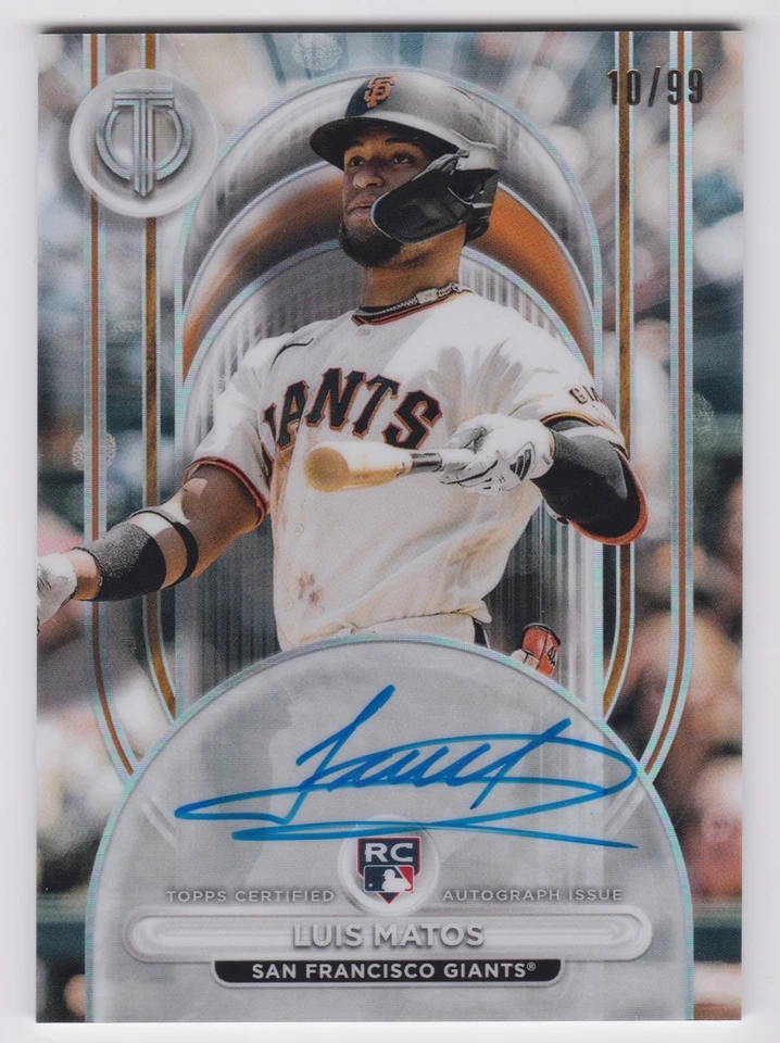 22024 TOPPS TRIBUTE GIANTS LUIS MATOS LEAGUE INAUGURATION RC AUTO PURPLE 10/99 - Image 1 of 1
