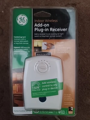 GE General Electric ® Indoor Wireless Add-On Plug-in Receiver - RF100rxps - New - Image 1 of 2
