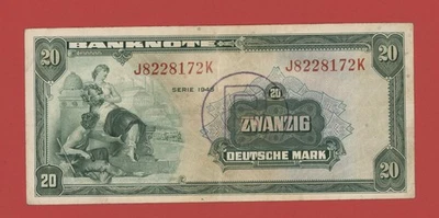 GERMANY FEDERAL REPUBLIC 20  DEUTSCHE MARK 1948  PICK # 6b VF. - Image 1 of 2