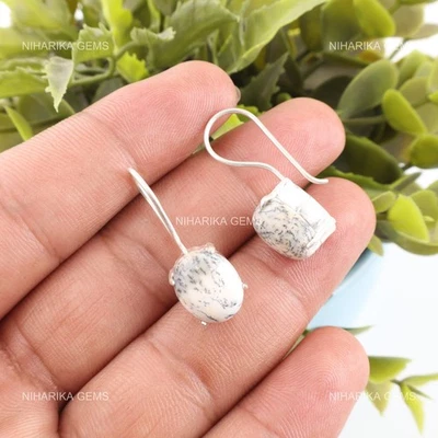 Naturale Dendritiche Opale Argento Sterling Pendente Boho Alla Moda Nero Friday - Immagine 1 di 4