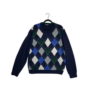 Brooks Brothers Men's Argyle Knit Sweater XL Scottish Lambswool Preppy Academia  - Picture 1 of 9