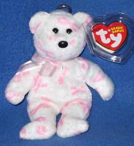 TY BEANIE BABY KEY CLIPS - GIVING THE BEAR - MINT with MINT TAGS