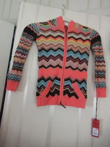 NWT Girls Missoni for Target Zip Up Zig Zag Colore Tunic Hoodie/ Sweater-XS - Picture 1 of 10