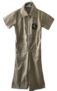 Vtg 1958 Snoopy United Feature Syndicate Khaki Coverall Jumpsuit Camp Badge Kids - Picture 1 of 10