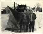 1978 Press Photo Tom Filkin & Ron Decker with city snowplow in Knox, New York