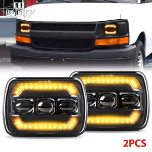 Par de faros LED Hi/Lo DRL para furgoneta de carga 1500 2500 3500 7x6 5x7 - Imagen 1 de 9