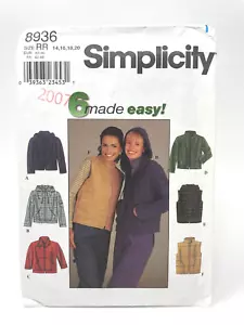 Simplicity 8936 Jacke oder Weste, 6 leicht gemacht, Übergröße 14-20 NEU - Bild 1 von 2