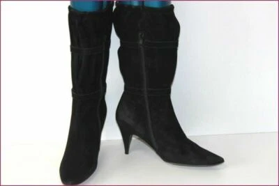 MINELLI Mi boots pleated nubuck black leather lined size 36 VGC - Image 1 of 4