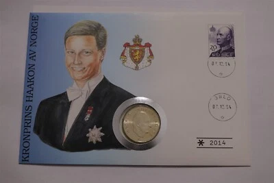 🧭 🇳🇴 NORWAY 5 KRONER 1994 COIN COVER HARALD V B62 #617 - Image 1 of 4