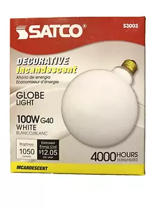 Satco Products Bulb Globe White 100w G40 4000 Hours Warm Pack of 3 - Picture 1 of 5