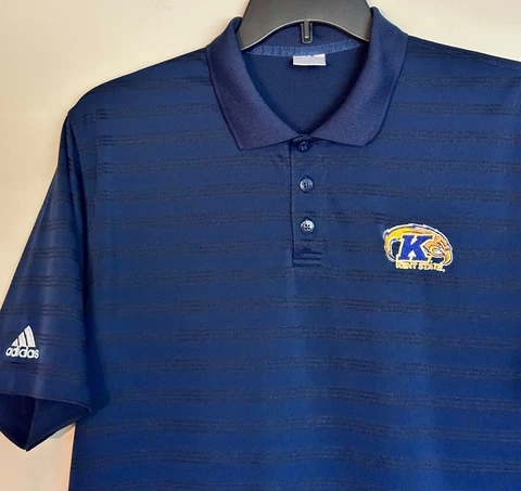 Adidas Kent State Golden Flashes Men's Polo Shirt Size Large Embroidered Logo Cover
