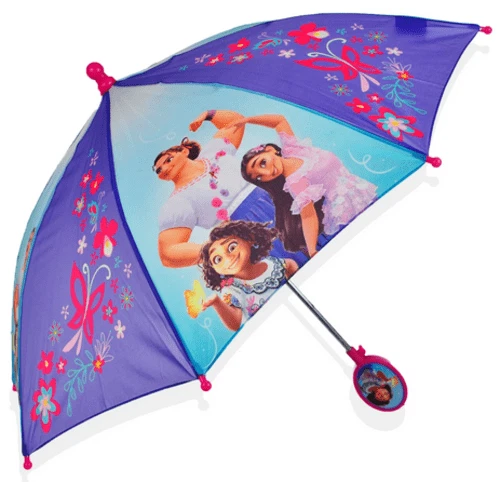 Walt Disney Encanto Girls Mirabel Rain Umbrella with Character Charm Handle
