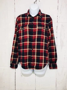 Ralph Lauren Rugby Size 6 Womens Red Plaid Flannel Button Up Shirt Cotton - Picture 1 of 11