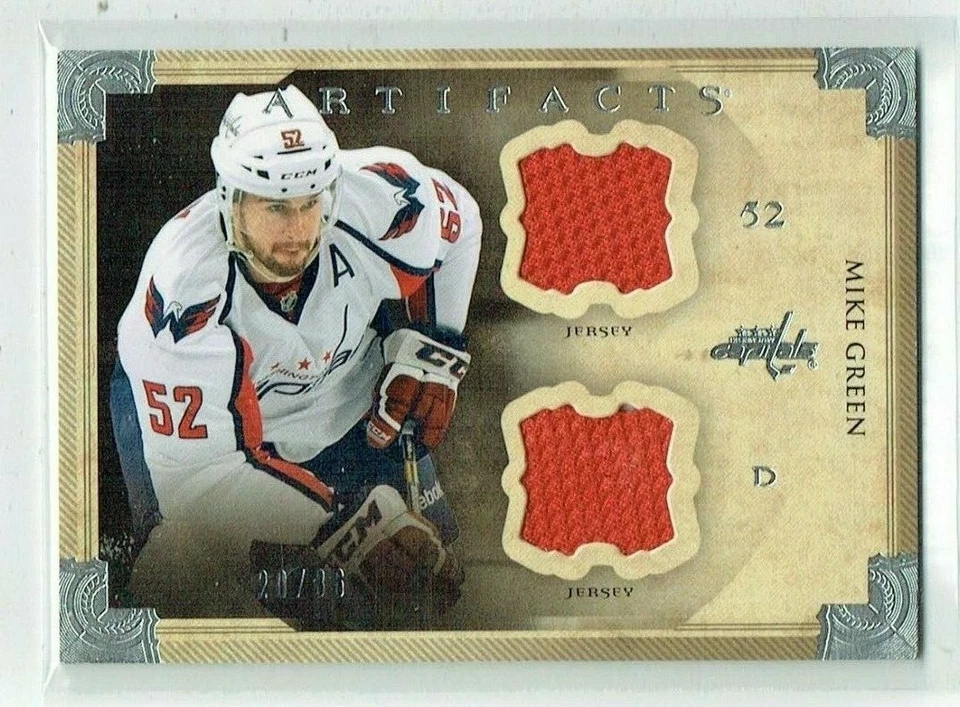 13-14 UD Upper Deck Artifacts  Mike Green  /36  Dual Jerseys - Image 1 of 1