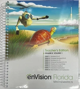 Grade K Envision Florida Mathematics Teachers Edition Volume 1 Topics 1-8 - Picture 1 of 1