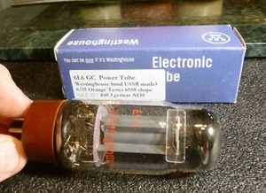 Single Westinghouse branded brown base  6L6GC 8/15 Orange Tester NOS - Picture 1 of 7