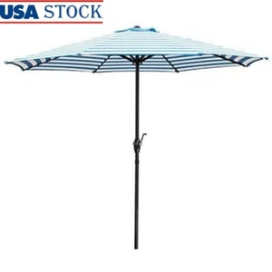 9 Ft Market Patio Umbrella Outdoor Crank Adjustable Tilt Shade Deck Garden Pool - Picture 1 of 8