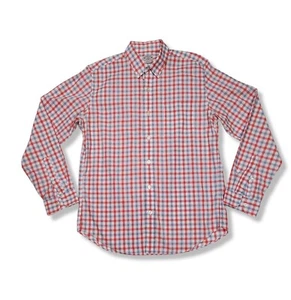 J Crew Men's Long Sleeve Shirt Medium Lightweight Red white Blue Plaid casual - Picture 1 of 5